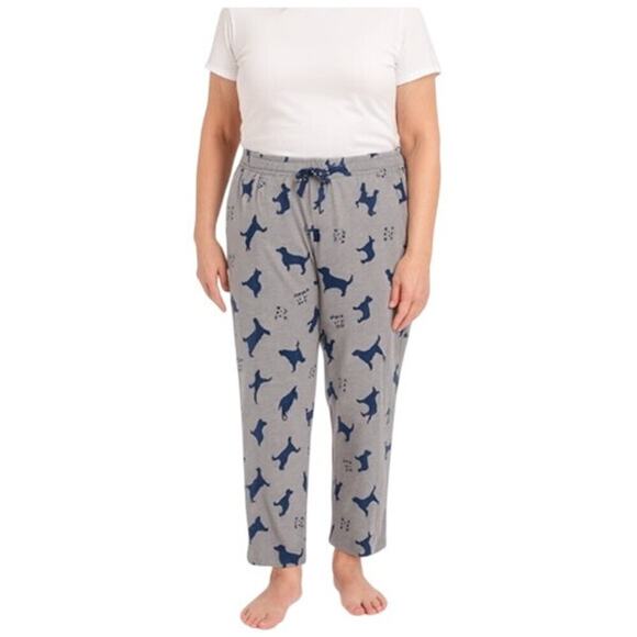 Life is Good Gray and Navy Dog Print Sleep Pants Women’s XXL - Picture 1 of 5